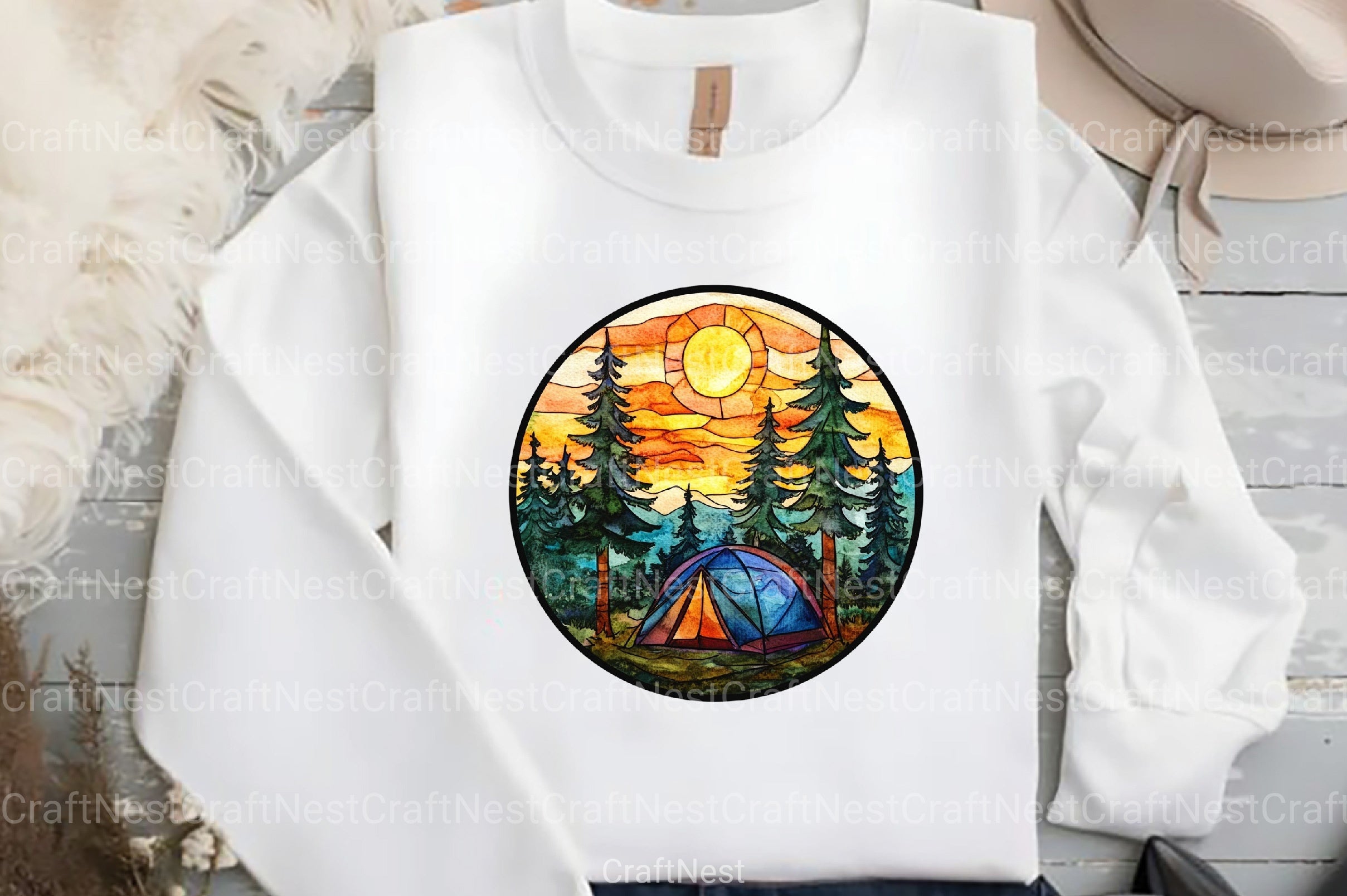 Round Stained Glass Summer Clipart Bundle 10 - CraftNest - Digital Crafting and Art