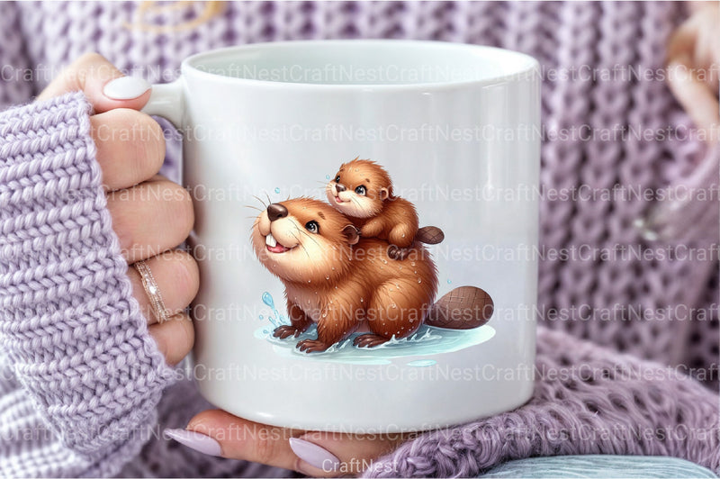 American Beaver Mother's Day Clipart Bundle - CraftNest - Digital Crafting and Art