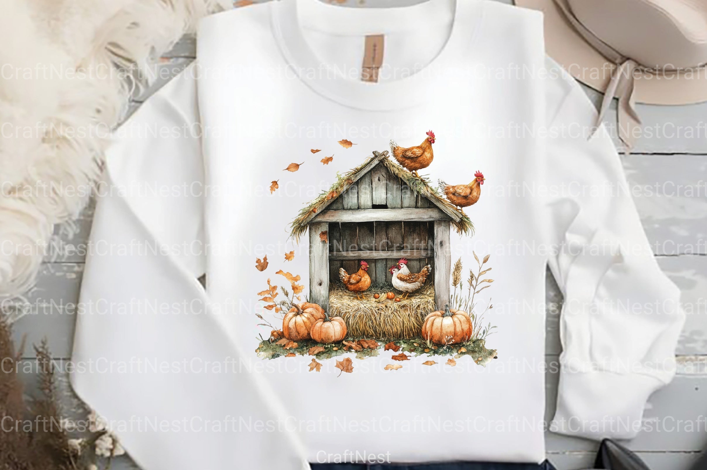 Autumn Chicken Coop Clipart Bundle 99 - CraftNest - Digital Crafting and Art