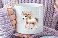 Boho Wild Flowers Horse Clipart Bundle - CraftNest - Digital Crafting and Art