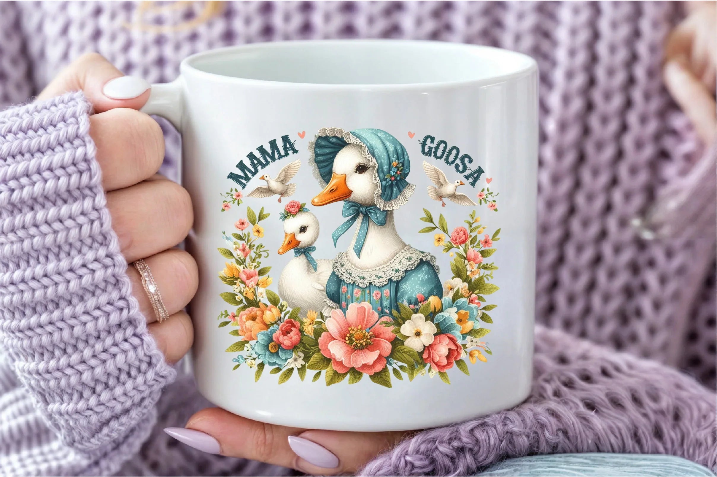 Cute Mother's Day Mama Goose Flowers Clipart Bundle - CraftNest - Digital Crafting and Art