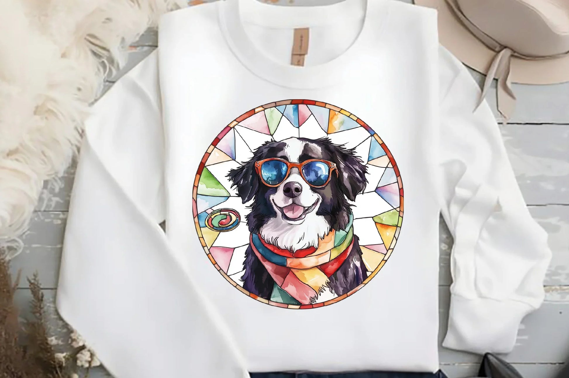 Round Stained Glass Summer Dog Clipart Bundle - CraftNest - Digital Crafting and Art