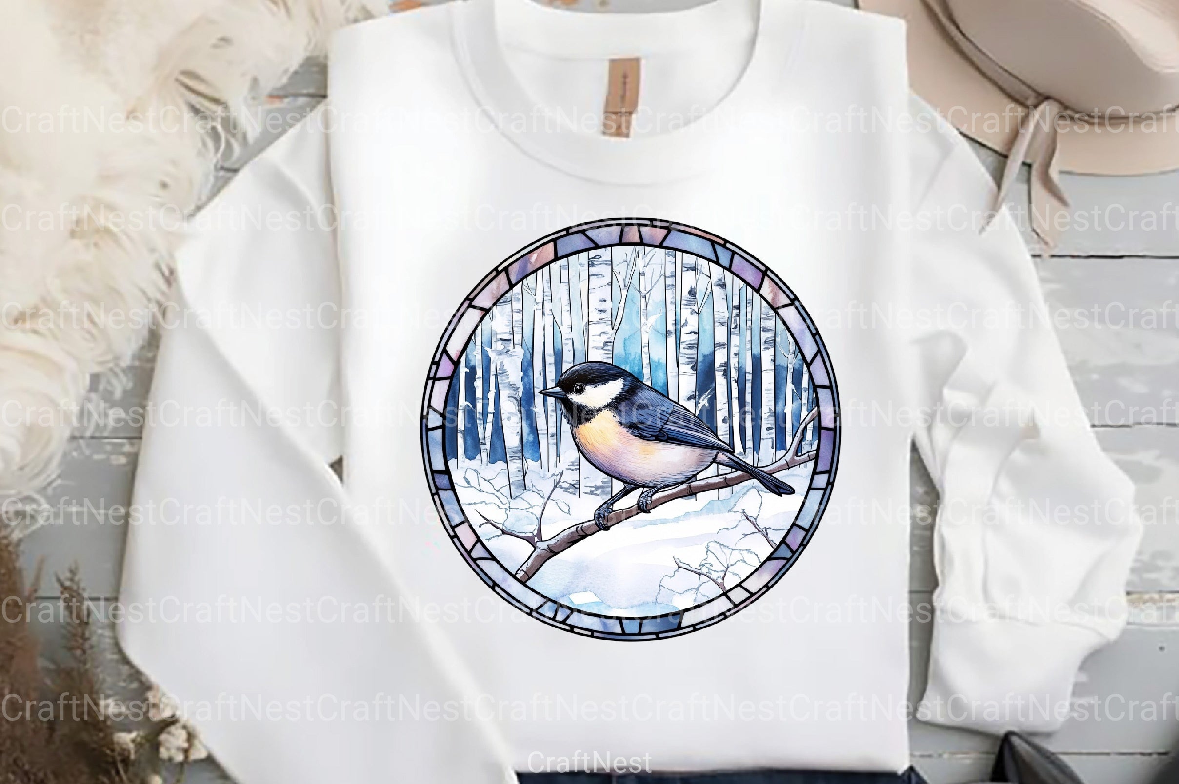 Round Stained Glass Birds Clipart Bundle 4 - CraftNest - Digital Crafting and Art