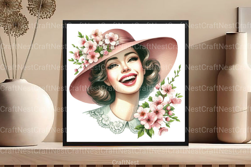Spring Pin-Up Girl Clipart Bundle 82 - CraftNest - Digital Crafting and Art