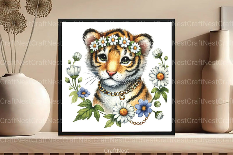 Cute Spring Tiger Clipart Bundle 33 - CraftNest - Digital Crafting and Art