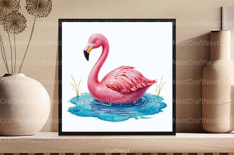 Summer Flamingo Clipart Bundle 3 - CraftNest - Digital Crafting and Art