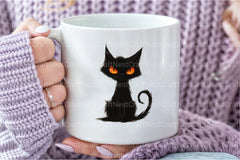 Quirky Funny Black Cat Clipart Bundle55 - CraftNest - Digital Crafting and Art