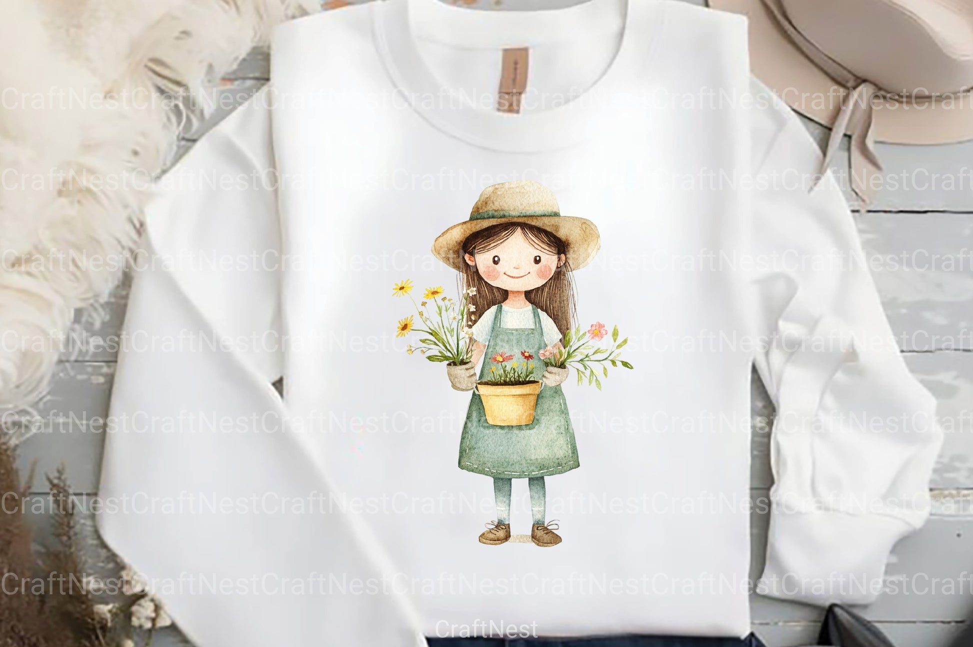 Cute Girl Gardener Clipart Bundle - CraftNest - Digital Crafting and Art