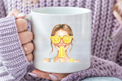 Summer Lemon Woman Clipart Bundle 1 - CraftNest - Digital Crafting and Art