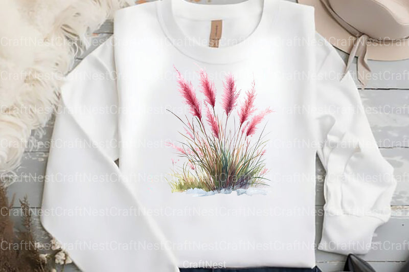 Pink Summer Grass Clipart Bundle - CraftNest - Digital Crafting and Art