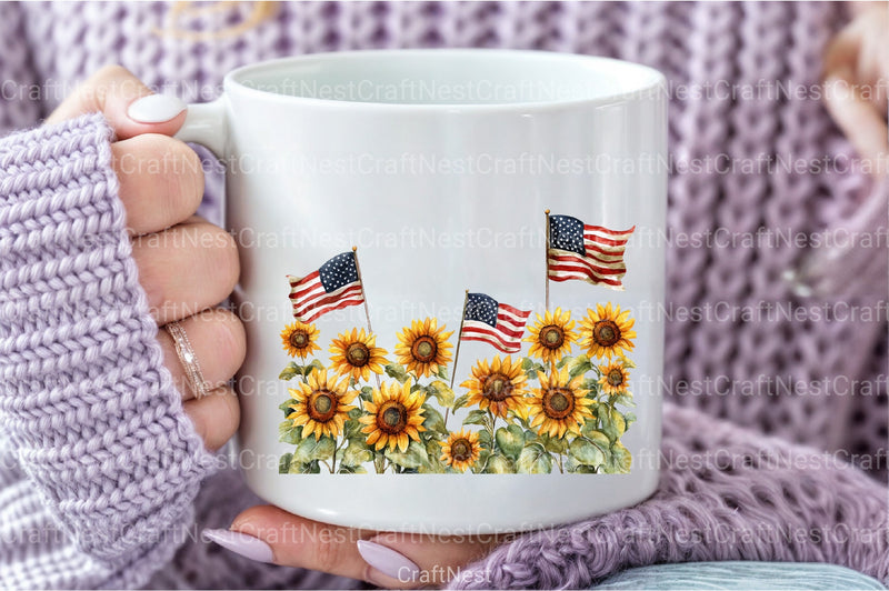 Sunflower 4th of July Clipart Bundle 23 - CraftNest - Digital Crafting and Art