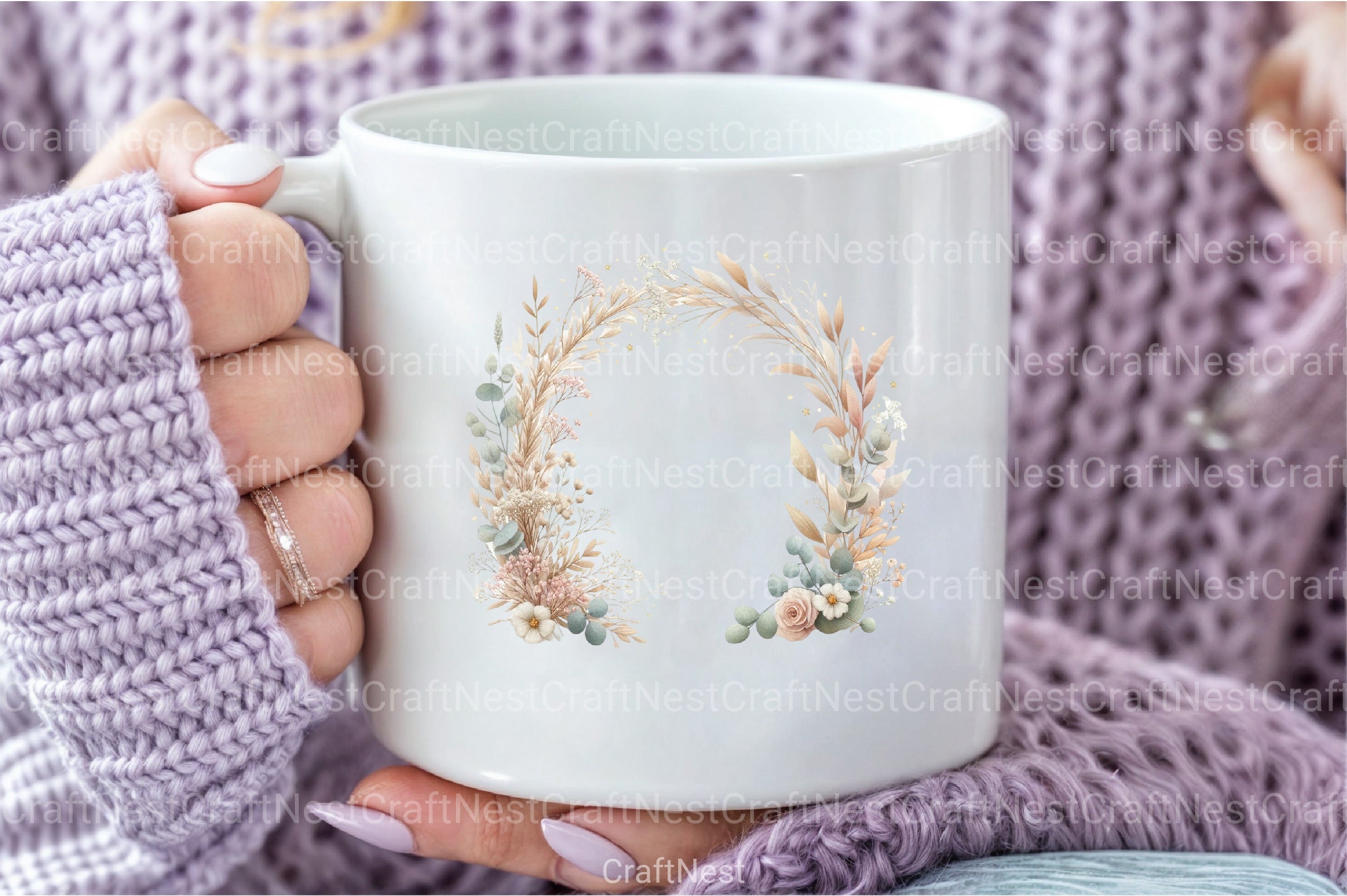 Boho Floral Frame Border Wreath Clipart Bundle - CraftNest - Digital Crafting and Art