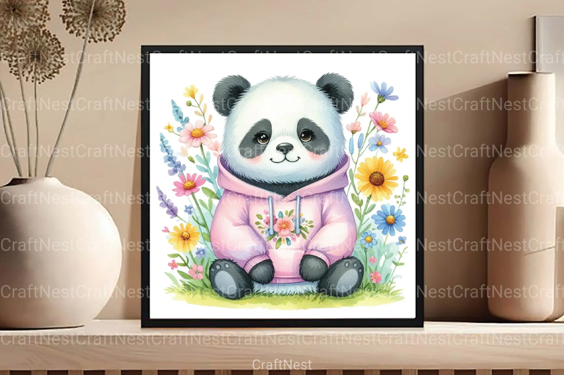 Cute Spring Panda Clipart Bundle 99 - CraftNest - Digital Crafting and Art