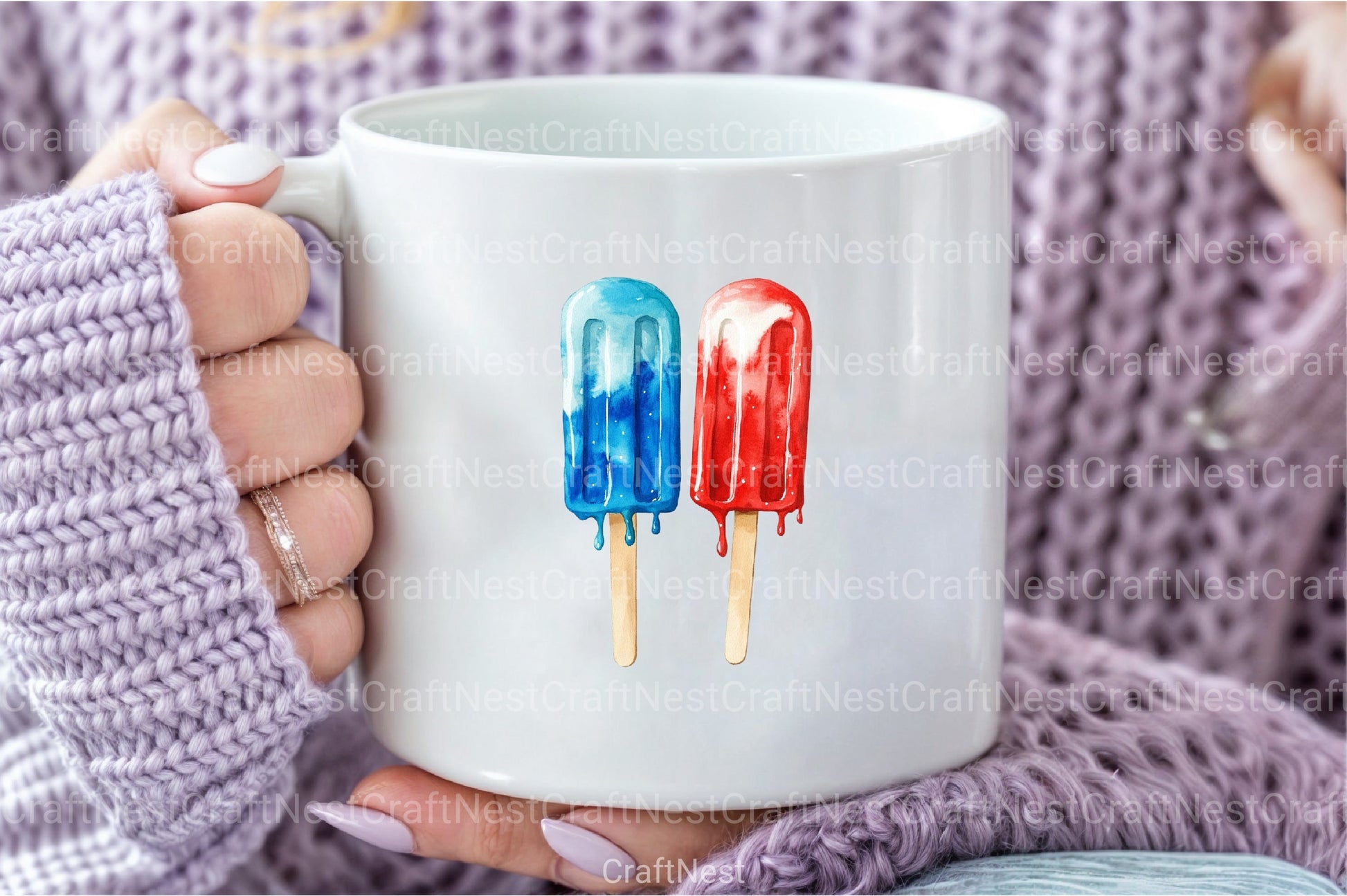 Patriotic 4th of July Ice Cream Clipart Bundle - CraftNest - Digital Crafting and Art