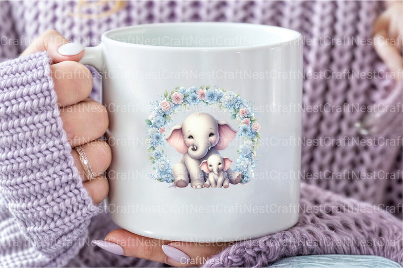 Cute Sky Blue Mother's Day Clipart Bundle - CraftNest - Digital Crafting and Art