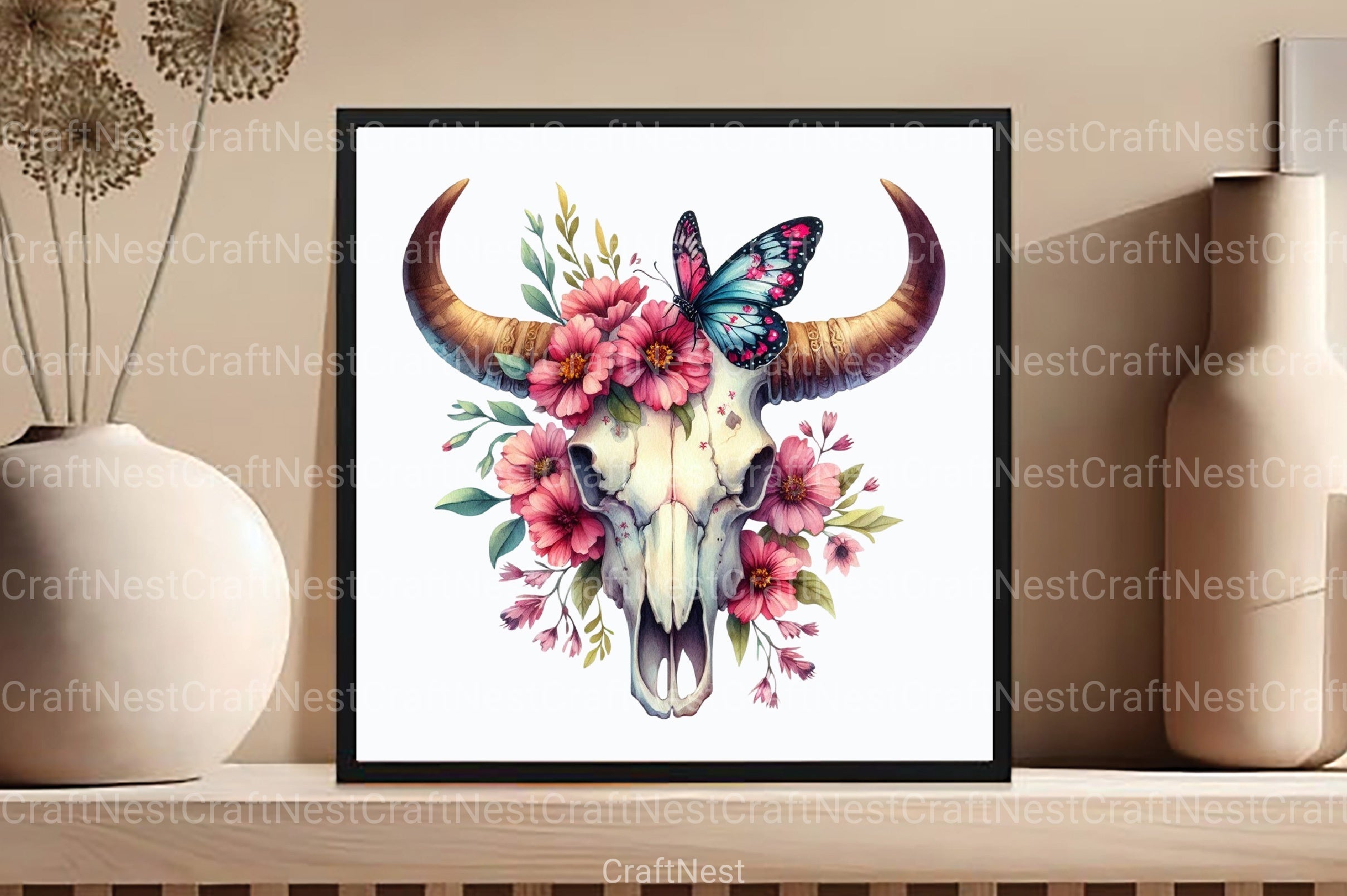 Bull Skull with Horns Clipart Bundle 78 - CraftNest - Digital Crafting and Art