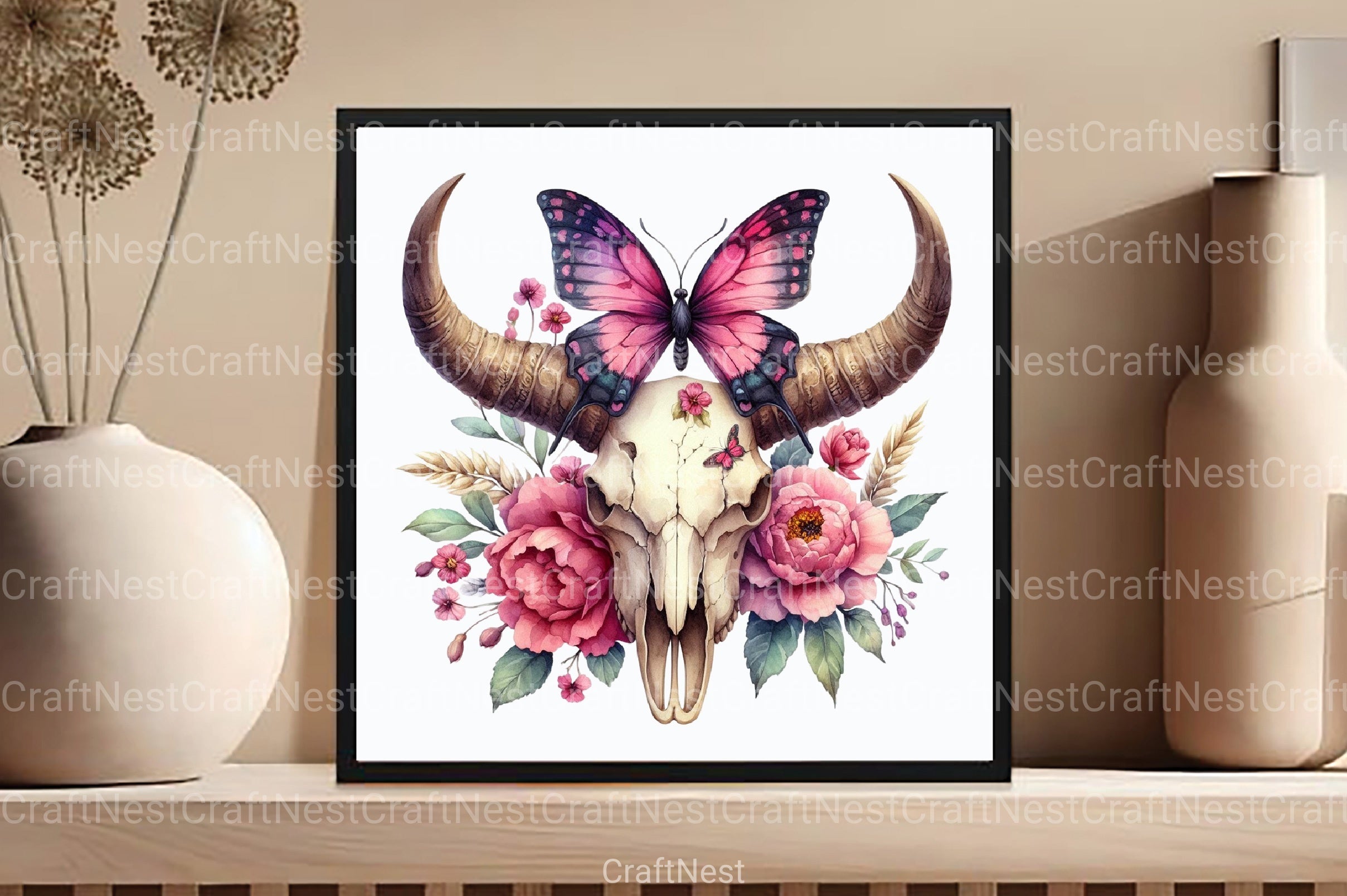 Bull Skull with Horns Clipart Bundle 66 - CraftNest - Digital Crafting and Art