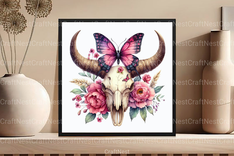 Bull Skull with Horns Clipart Bundle 66 - CraftNest - Digital Crafting and Art