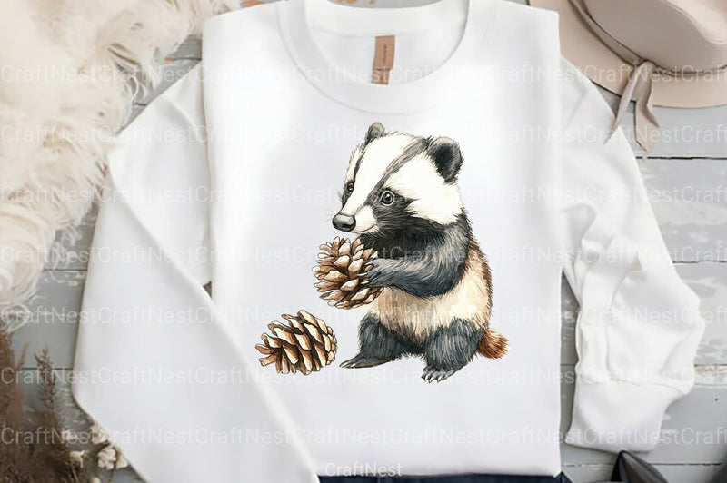 Cute Autumn Badger Clipart Bundle 99 - CraftNest - Digital Crafting and Art