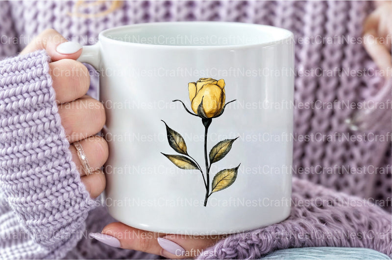 Black and Gold Rose Clipart Bundle - CraftNest - Digital Crafting and Art