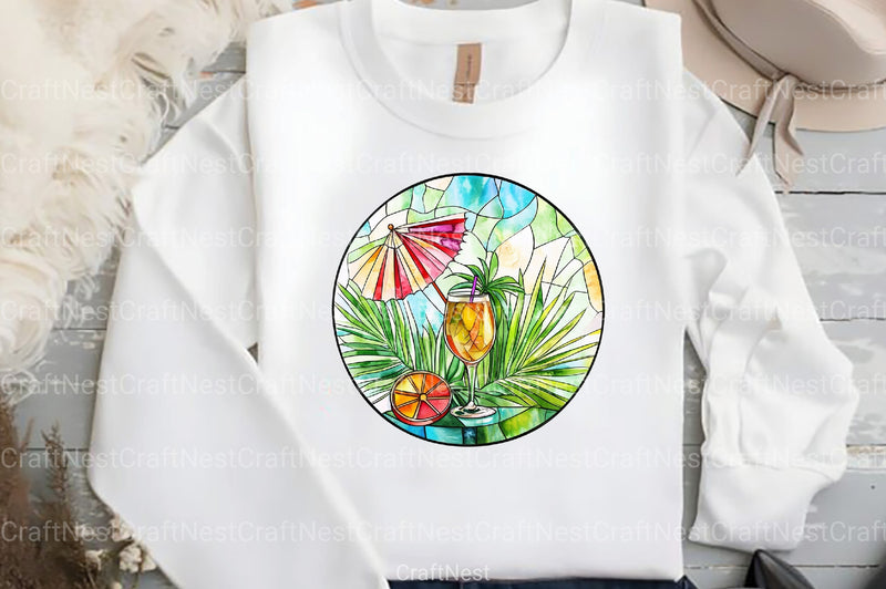 Stained Glass Summer Clipart Bundle - CraftNest - Digital Crafting and Art