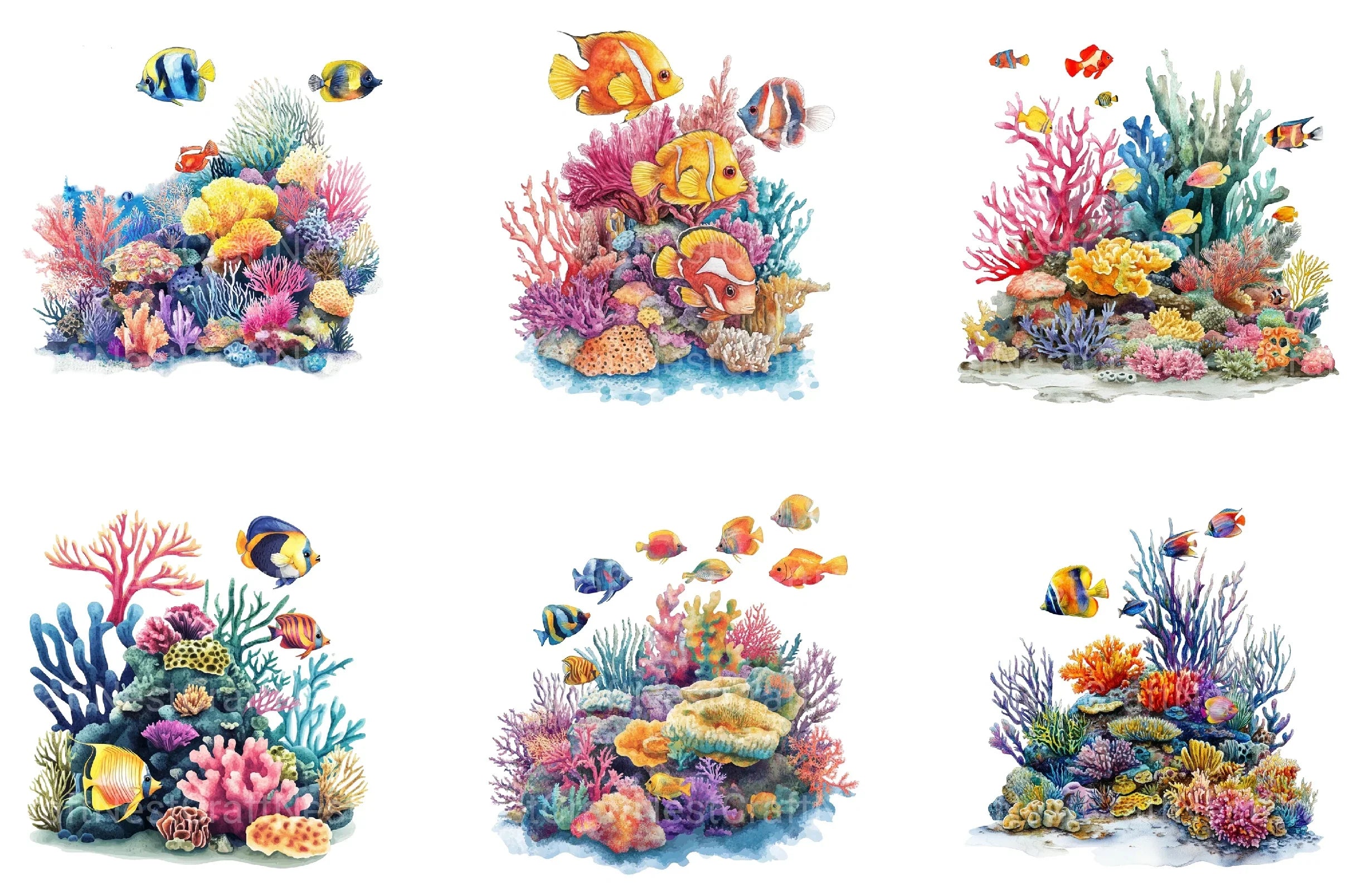 Summer Fish Swimming Clipart Bundle - CraftNest - Digital Crafting and Art