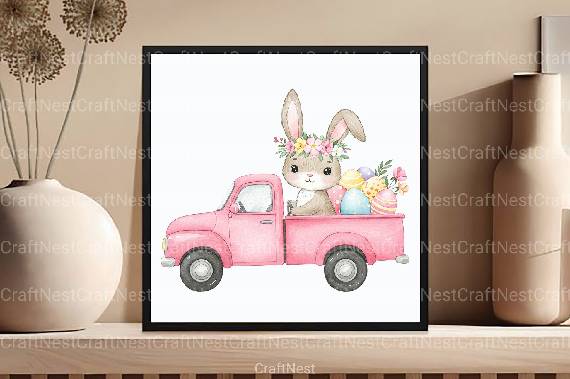 Cute Bunny Car Clipart Bundle 2 - CraftNest - Digital Crafting and Art