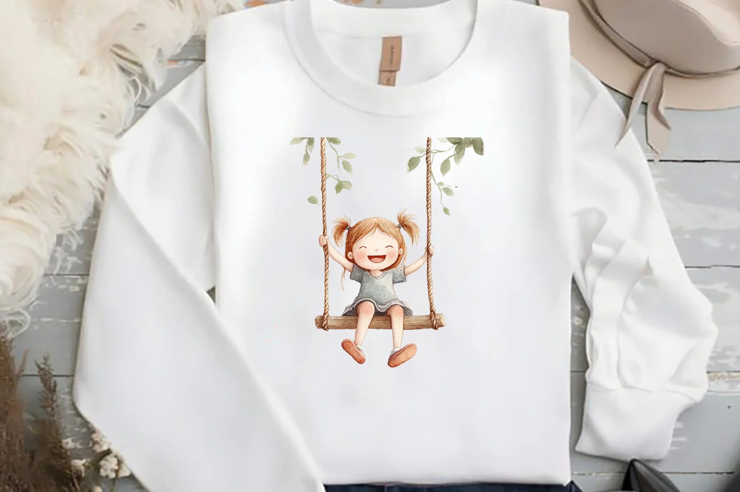 Cute Girl on Swing Clipart Bundle - CraftNest - Digital Crafting and Art