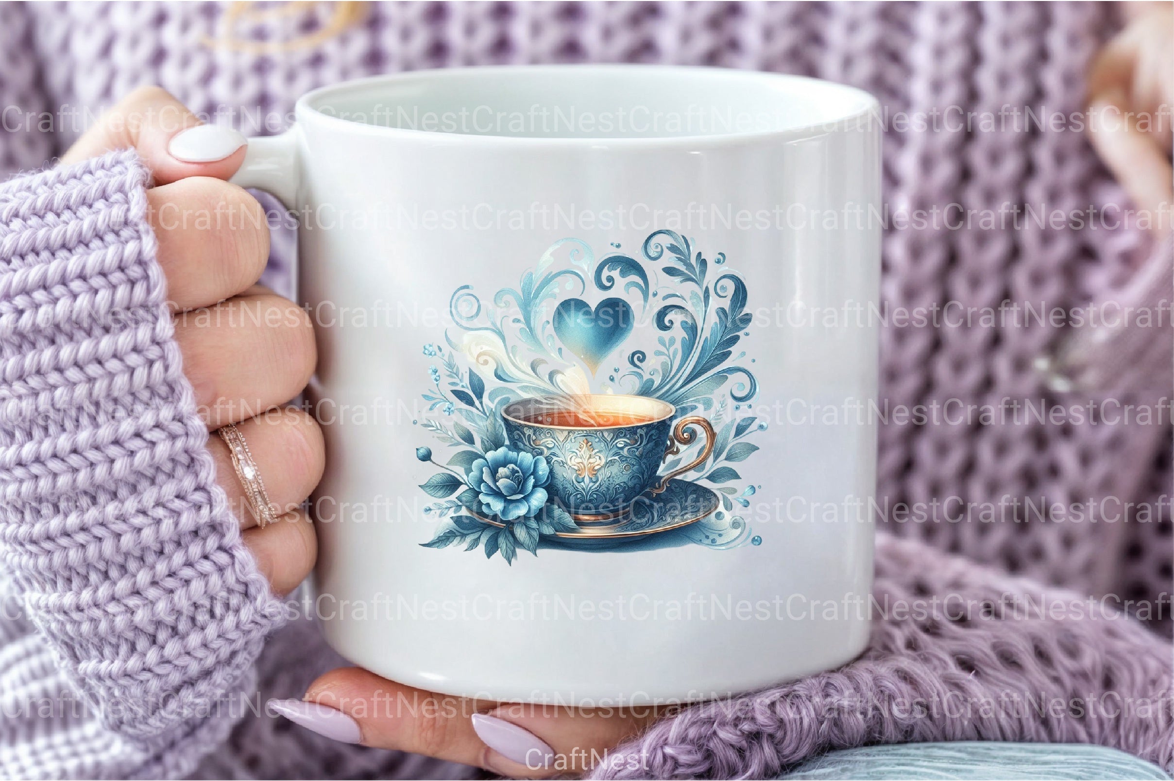 Soft Blue Mother's Day Clipart Bundle - CraftNest - Digital Crafting and Art