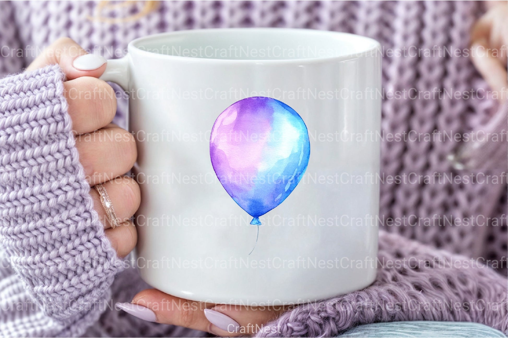 Aqua and Purple Balloons Clipart Bundle - CraftNest - Digital Crafting and Art