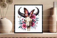 Bull Skull with Horns Clipart Bundle - CraftNest - Digital Crafting and Art