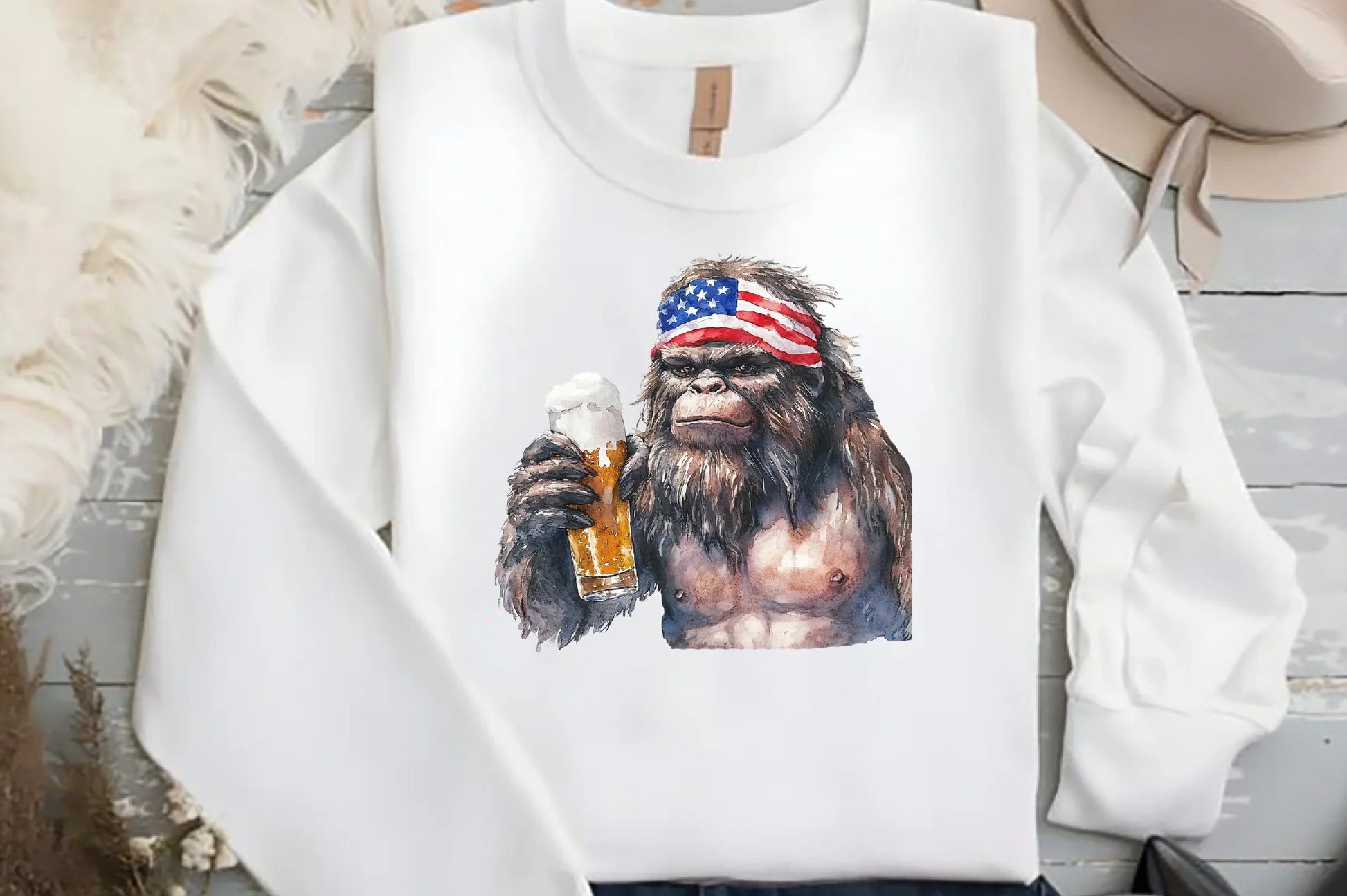 Bigfoot Holding Beer 4th of July Clipart Bundle - CraftNest - Digital Crafting and Art