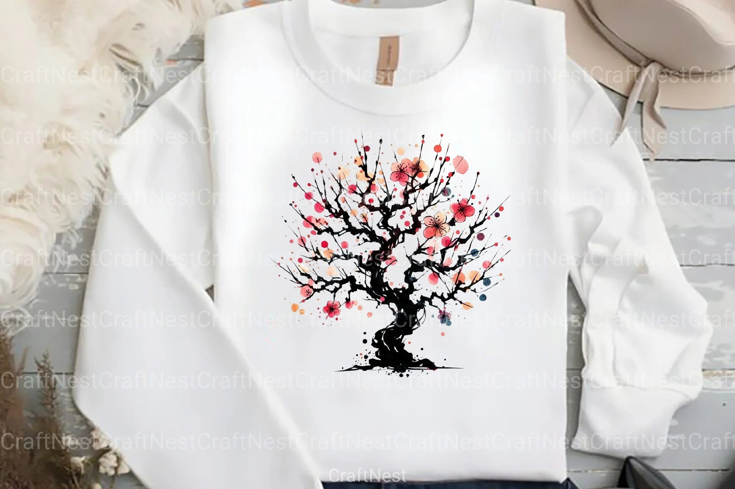 Japanese Cherry Blossom Tree Clipart Bundle 5 - CraftNest - Digital Crafting and Art