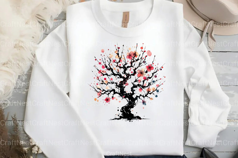 Japanese Cherry Blossom Tree Clipart Bundle 5 - CraftNest - Digital Crafting and Art