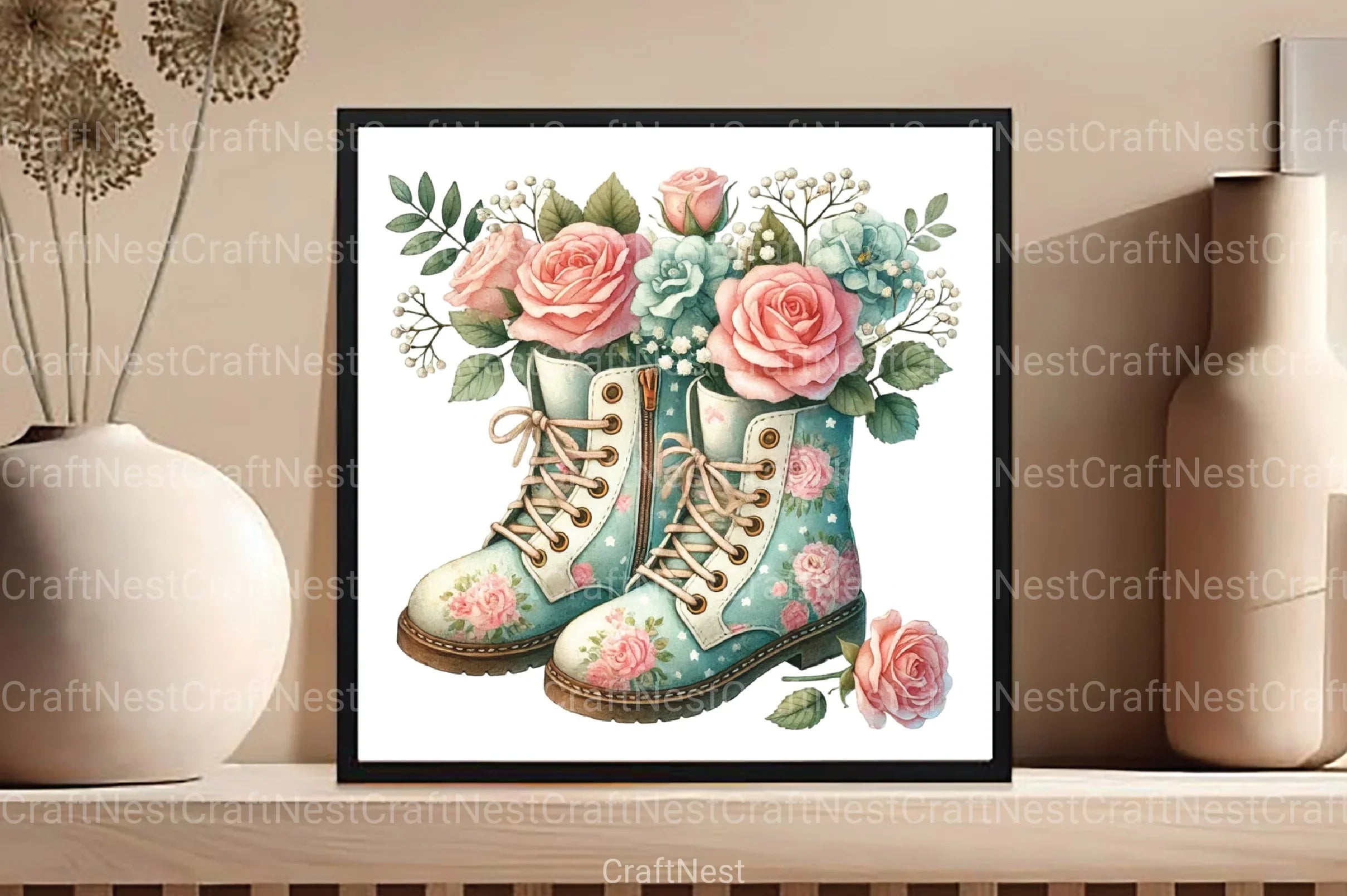 Spring Flower Boots Clipart Bundle - CraftNest - Digital Crafting and Art