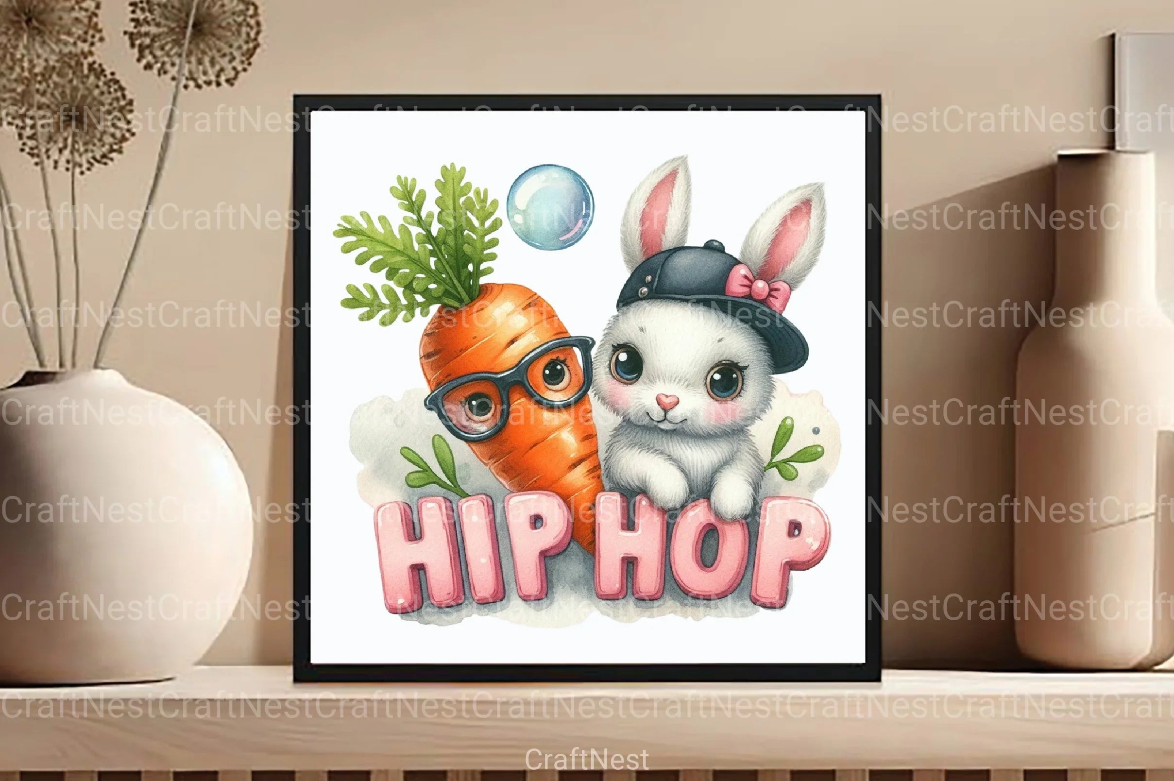Hip Hop Easter Bunny Clipart Bundle - CraftNest - Digital Crafting and Art