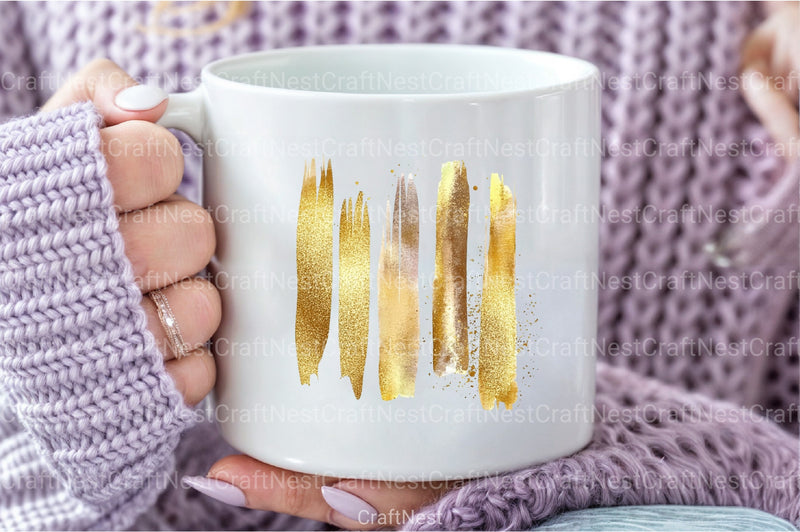 Gold Glitter Paint Elements Clipart Bundle - CraftNest - Digital Crafting and Art