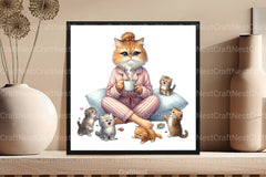 Funny Cat Mother's Day Clipart Bundle - CraftNest - Digital Crafting and Art