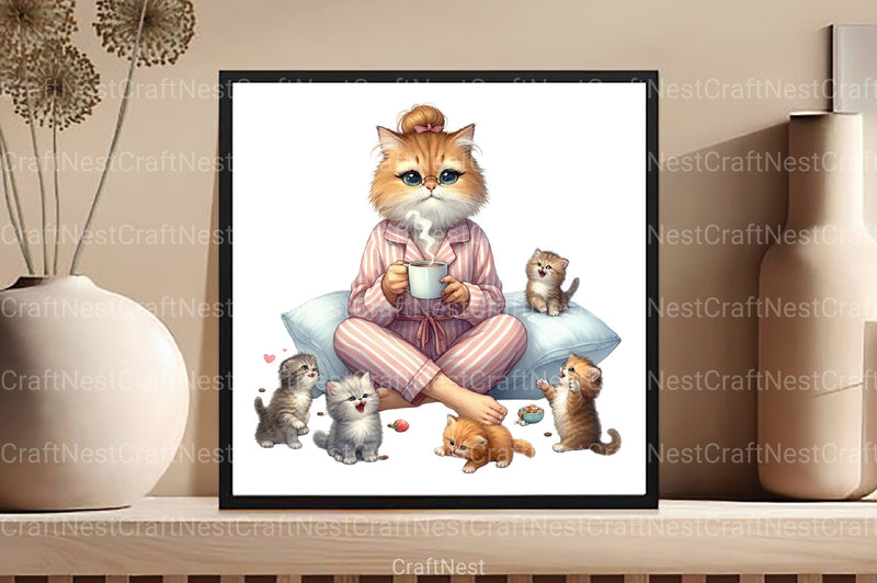 Funny Cat Mother's Day Clipart Bundle - CraftNest - Digital Crafting and Art