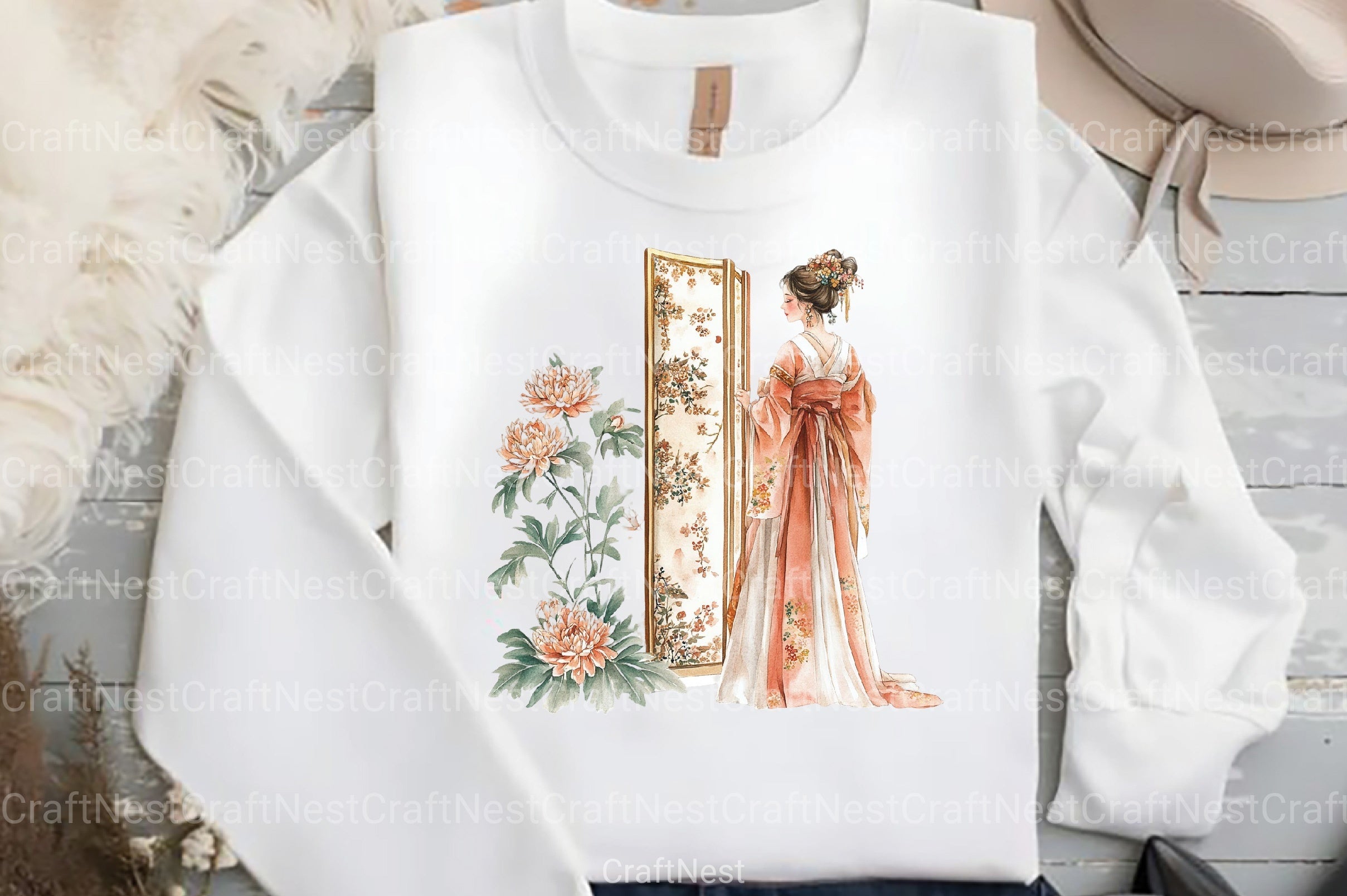 Japanese Flower Maiden Clipart Bundle - CraftNest - Digital Crafting and Art