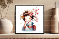 Japanese Geisha Clipart Bundle - CraftNest - Digital Crafting and Art