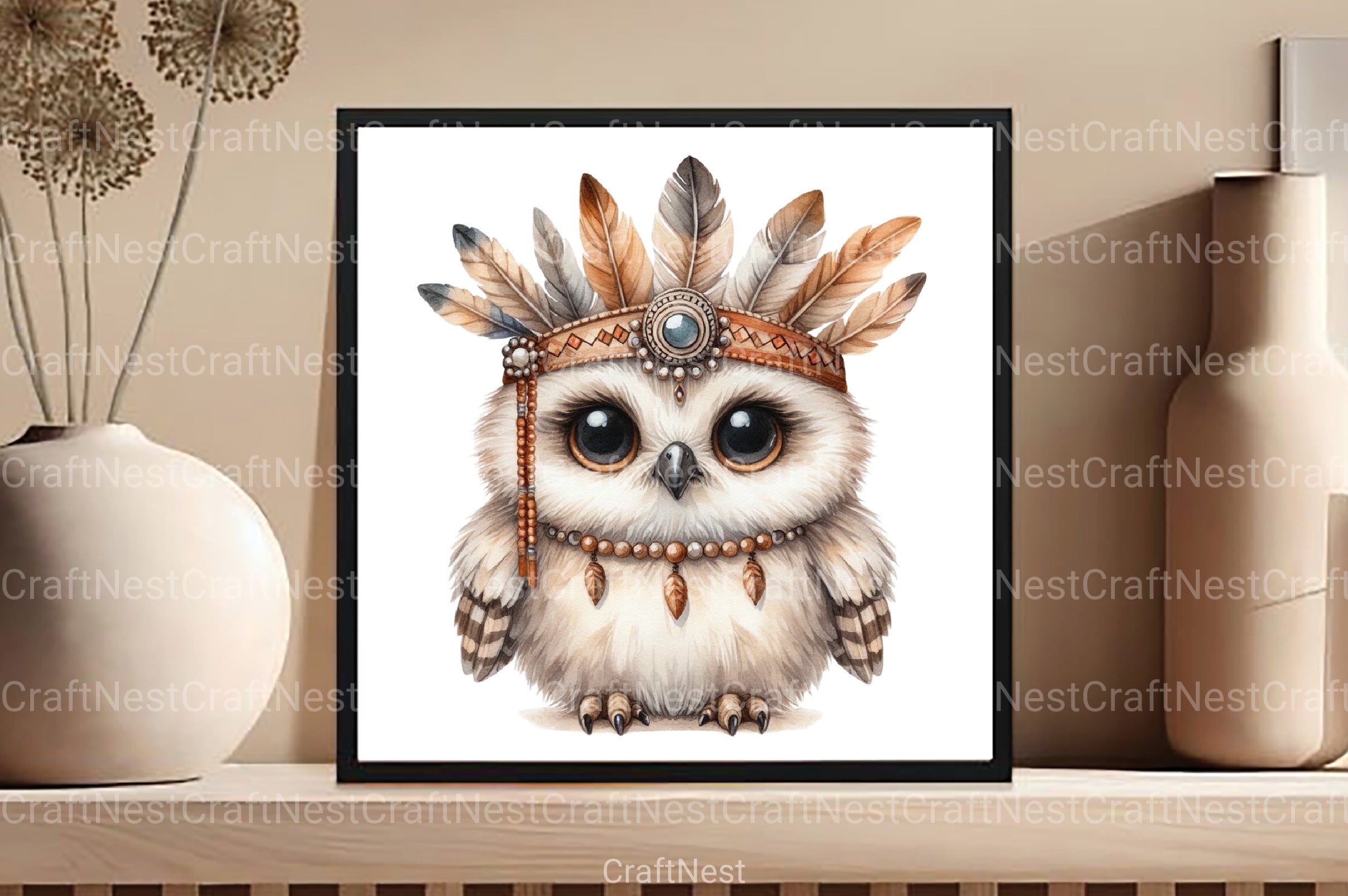 Boho Owl Clipart Bundle 99 - CraftNest - Digital Crafting and Art