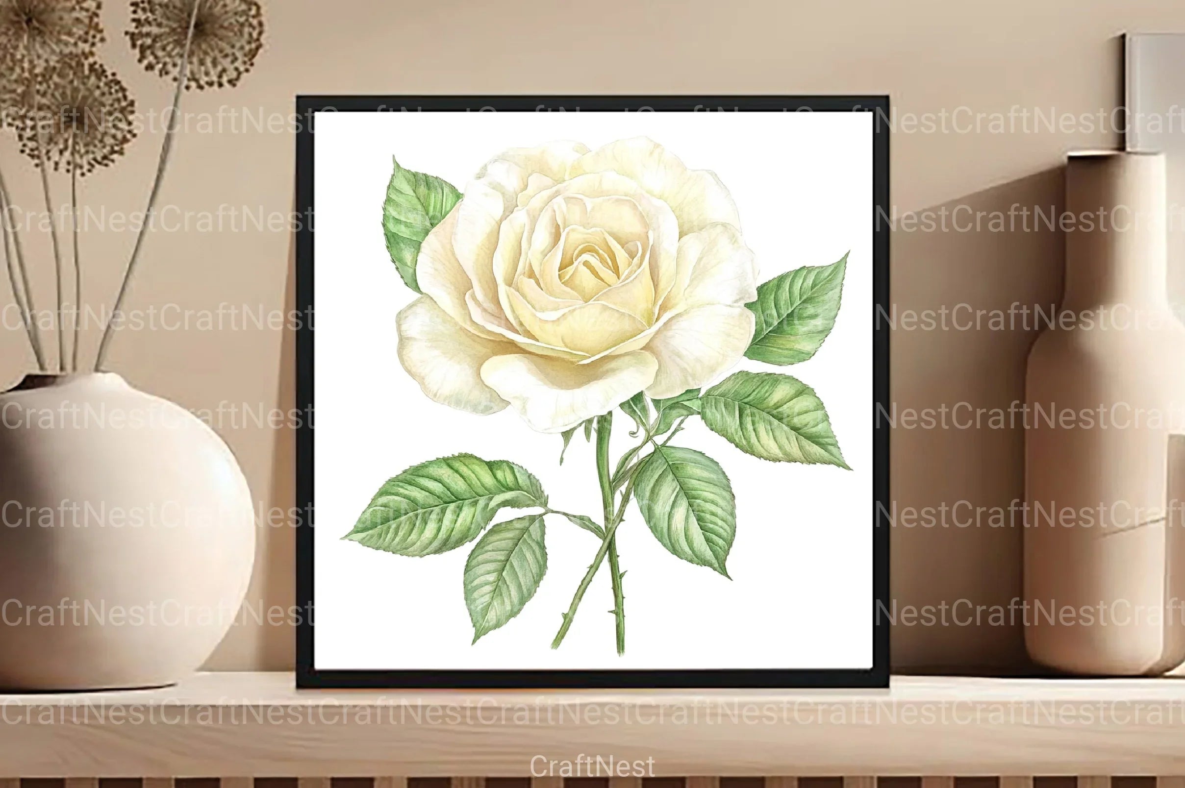 Spring Roses Clipart Bundle Lithograph - CraftNest - Digital Crafting and Art