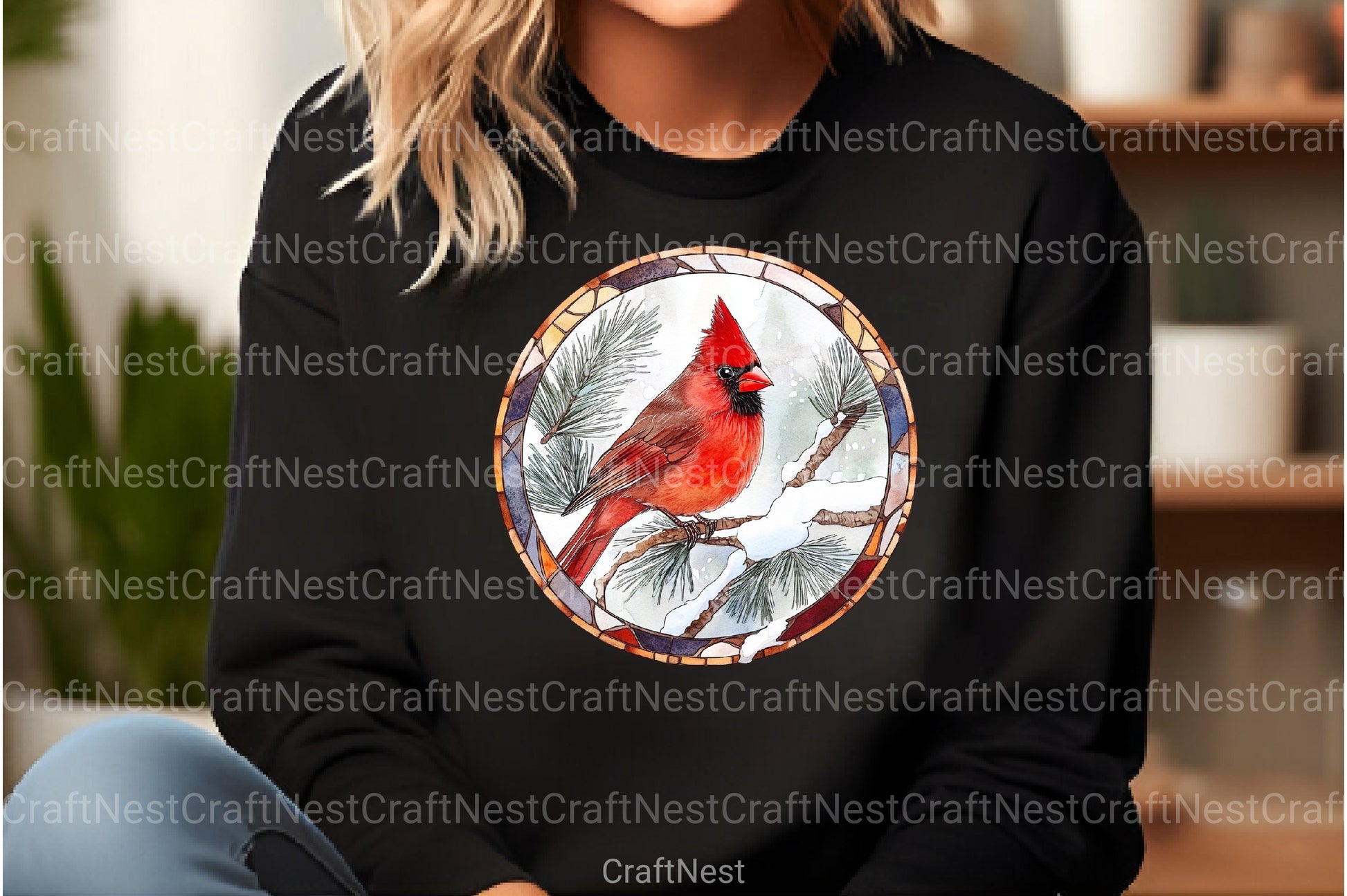 Round Stained Glass Birds Clipart Bundle 4 - CraftNest - Digital Crafting and Art