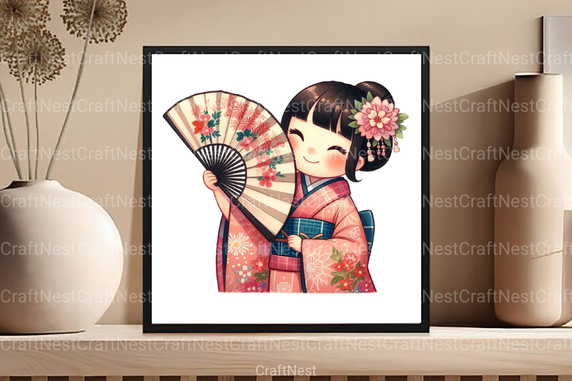 Japanese Summer Girls Clipart Bundle - CraftNest - Digital Crafting and Art