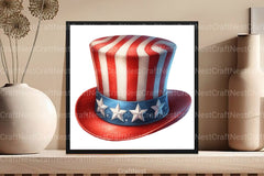 4th of July USA Patriotic Hat Clipart Bundle - CraftNest - Digital Crafting and Art