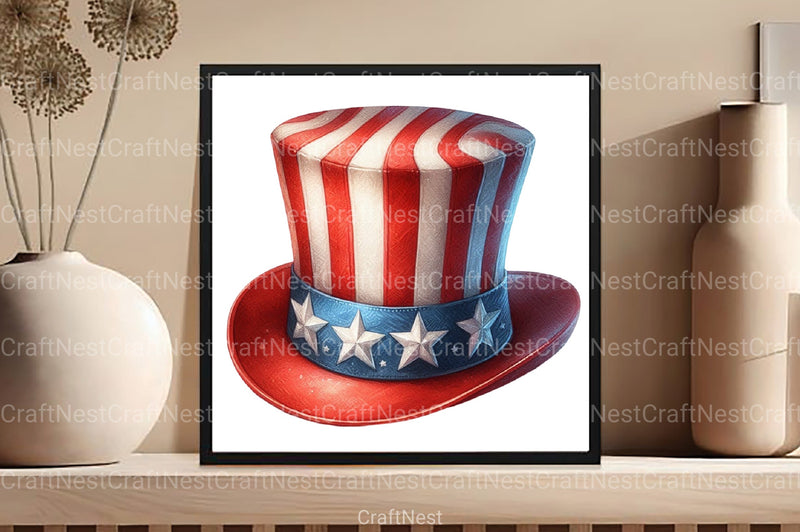 4th of July USA Patriotic Hat Clipart Bundle - CraftNest - Digital Crafting and Art