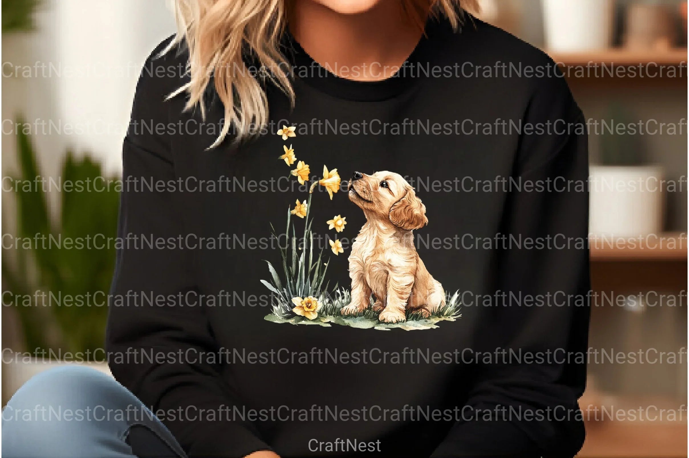 Cute Animals with Daffodils Clipart Bundle - CraftNest - Digital Crafting and Art