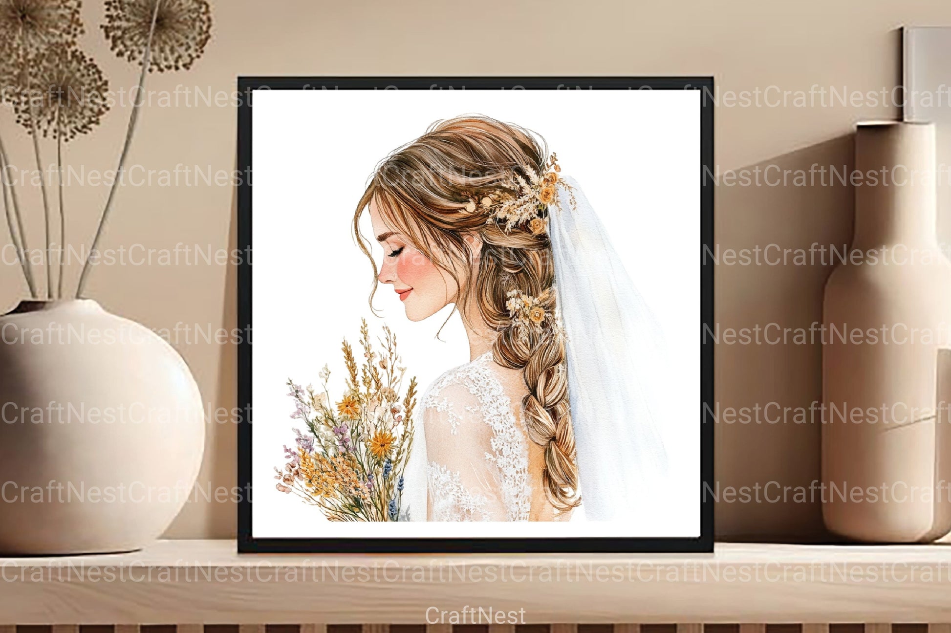 Beautiful Bridal Hairstyle Clipart Bundle - CraftNest - Digital Crafting and Art