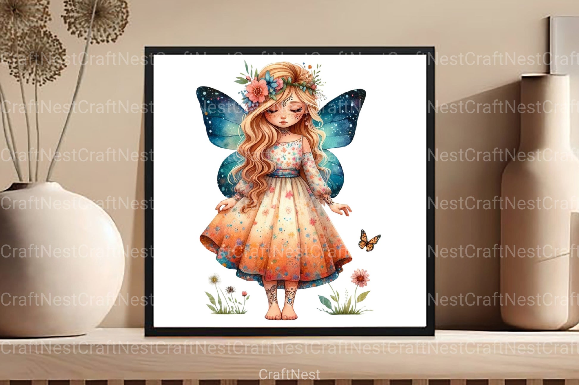 Tribal Boho Girl Clipart Bundle 14 - CraftNest - Digital Crafting and Art